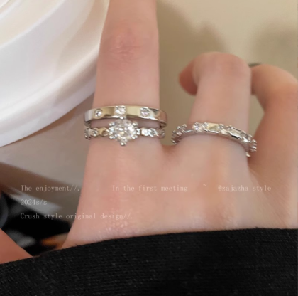 Exquisite and simple opening adjustable index finger ring, light luxury niche plain ring ring