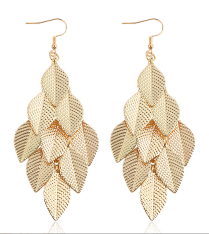 Long leaf earrings
