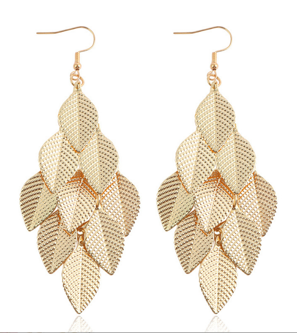 Long leaf earrings